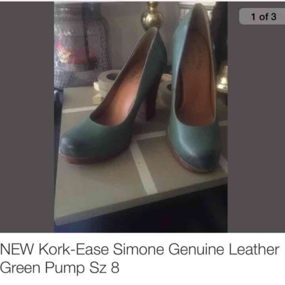 Kork-Ease Simone Leather Green Heels